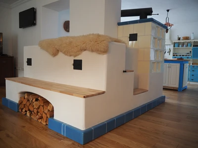 Boční pohled na sporák s ležením - Dianovi