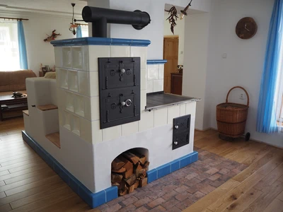 Čelní pohled na sporák s ležením - Dianovi